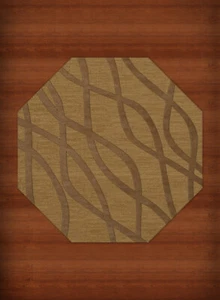 Yellow Transitional Hand Hooked Waves Lines Stripes Area Rug Abstract DV10 - Picture 1 of 35