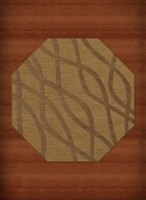 Yellow Transitional Hand Hooked Waves Lines Stripes Area Rug Abstract DV10 - Image 1 of 2