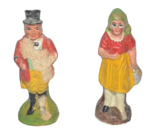 Vintage Mann und Frau Eisenbahn Szene Menschen Made in Germany - Bild 1 von 7