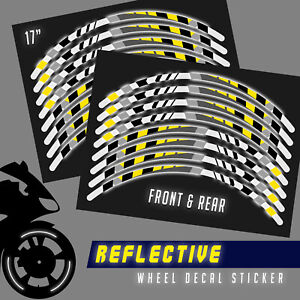 For Kawasaki Ninja H2 H2R 15-21 20 Reflective Rim Sticker Tape 17" SH24 YELLOW