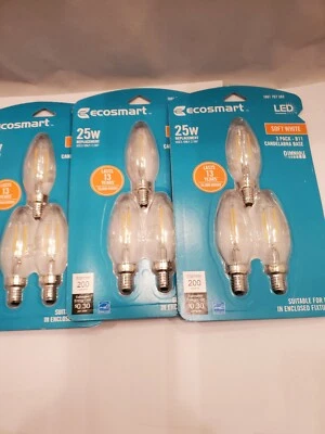 Lamp 25W Equivalent B11 Dimmable Vintage LED LIGHT Bulb Candelabra Filament (3) - Image 1 of 4