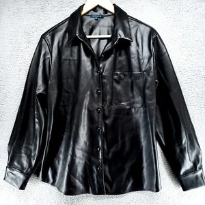 Kirious Los Angeles Moto Jacke Kunstleder Damen M Button Down schwarz - Bild 1 von 18