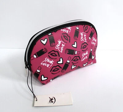 Izak Zenou ¡Habla amor! Estuche de maquillaje cosmético con cúpula y cremallera bolsa rosa Foto 1 de 4