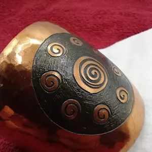 Moda Hand Made Spiral Etched Circles Copper Cuff Bracelet - Picture 1 of 8