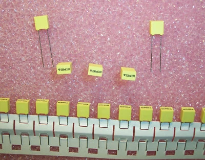 QTY (1000) .33uf 100V 10% METALLIZED POLYESTER FILM CAPACITORS BF074E0334K8U TPC Foto 1 de 4