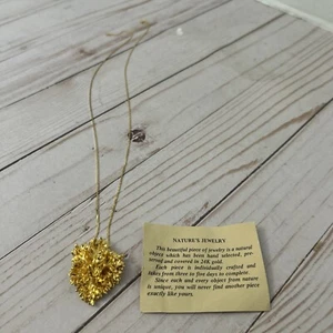 Vintage Natures Schmuck 24K Gold getaucht echte Blume Anhänger Charm - Bild 1 von 5