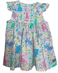 Eleanor Rose Pastel Bunny Tunic Dress Size 7/8 - Picture 1 of 4