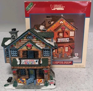 Lemax 2001 Log Cabin Quilts Vail Village w/Box #15584 Retired No Plug - Picture 1 of 14