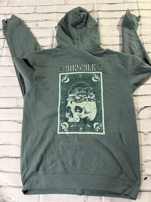 Vintage Y2K Airwalk Streetwear Skater Grunge Mushroom Skull Graphic Hoodie XL - Image 1 of 4