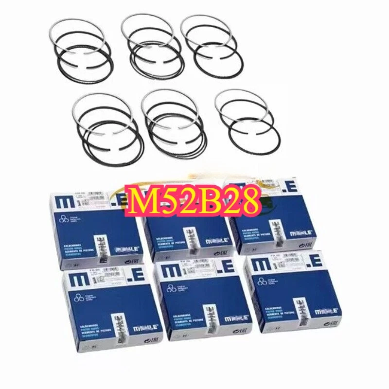6x For BMW 323i 528i E36 E46 E39 M52B25 M52B28 2.5 2.8 Piston Rings Set Mahle - Image 1 of 1