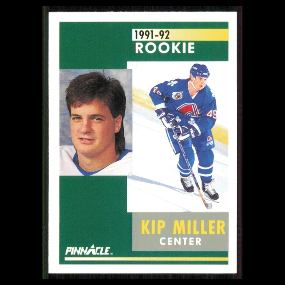 Kip Miller Rookie #306 1991 Pinnacle Quebec Nordiques Hockey Card NHL NM - Image 1 of 3