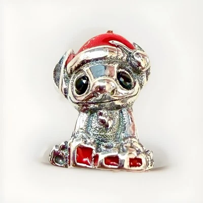 Pandora x Disney Charm Lilo & Stitch Weihnachten Winter Christmas S 925 Silber - Bild 1 von 4