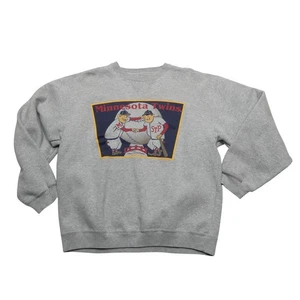 Suéter De Colección Minnesota Twins Para Hombres Gris Medio MLB Béisbol Cuello Redondo Años 90 - Imagen 1 de 7
