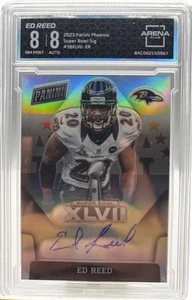 Ed Reed 2023 Panini Phoenix Super Bowl Signatures Arena Club 8 Auto 8 - Imagen 1 de 2