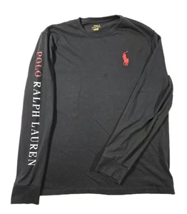 Polo Ralph Lauren Long Sleeve T Shirt Black Mens Size Large "Bad Condition" - Picture 1 of 14