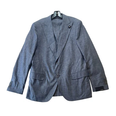 Lardini Blazer Mens 54 / 44R US Blue Cotton Linen Chambray Soft Sport Coat  - Image 1 of 4
