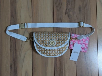 NWT! Lilly Pulitzer Camille Cane Belt Bag In Sand Bar Resort White - Image 1 of 4