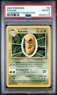 2002 Pokemon Legendary Collection #50 Kakuna PSA 8 Card NM-M Free Ship NEW CERT! - Image 1 of 2