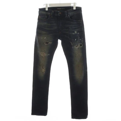 Pantalones vaqueros DIESEL THAVAR con cremallera desgastados W28 índigo /... - Imagen 1 de 4