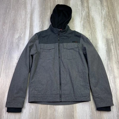 Fox Racing Straightaway Jacket Mens Small Gray Pockets Insulated Hooded Full Zip - Image 1 of 4