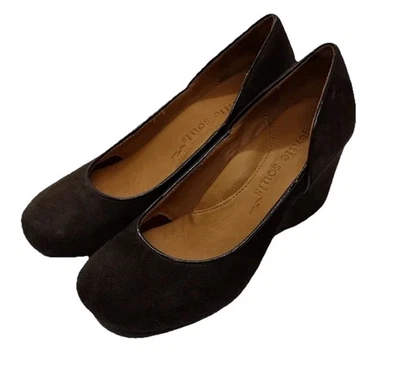Cuñas de gamuza negras para mujer Gentle Souls by Kenneth Cole Ridge Amaru talla 7,5 Foto 1 de 3