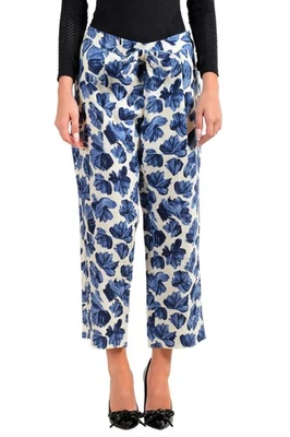 Pantalones de lino con estampado floral para mujer Dsquared2 US S IT 40 Foto 1 de 4