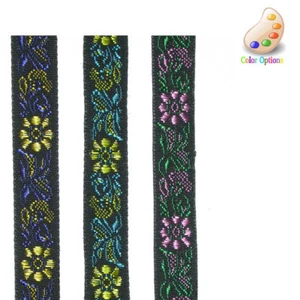 Cinta Jacquard 3/8" (10 mm) Floral Wright perno 12 yardas - Imagen 1 de 4