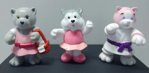 Ganz Webkinz PVC Tierfiguren Menge 3. Graue Katze, rosa Katze, Husky Ballerina - Bild 1 von 6