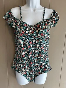 Lands' End mehrfarbiger Badeanzug Blumenmuster 1 Stück Damengröße 12 - Bild 1 von 13