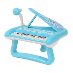Blue Realistic Piano Keyboard With Micropho Playset Kid's Musical Instrument Toy - Picture 1 of 8