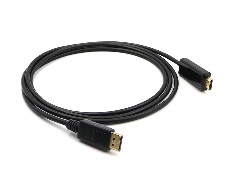 DisplayPort DP auf HDMI 1,8m Adapter Kabel 1.2 HDMI 1.4 Wandler Full HD 1080p 4k - Bild 1 von 4