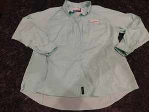Magellan Fish Gear Green Relaxed Fit Button Up Vented Blouse Women’s Size XL - Picture 1 of 3