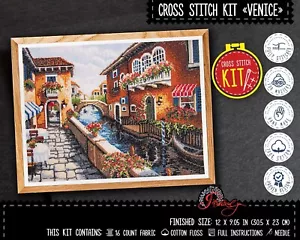 Venice Cross Stitch Kit Italian City Landscape Embroidery Easy Counted Pattern - Picture 1 of 8