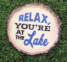 Garden Path Stepping Stone Wall Plaque Relax You're at the Lake New 8 3/4"