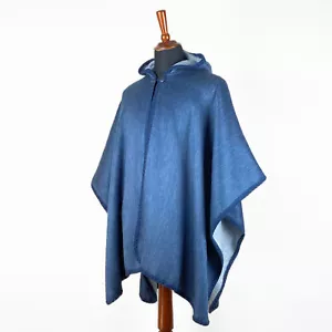 ALPACA WOOL BOHEMIAN WRAP HOODED BLANKET CAPE OPEN PONCHO SHAWL UNISEX HANDMADE - Picture 1 of 9