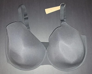 💕SKIMS Fits Everybody Lightly lined Underwire T-shirt Demi Bra Black Onyx  40H - Picture 1 of 7