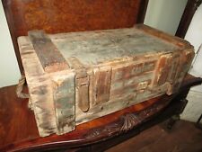 Antique  ARMY CANNON AMMUNITION CRATE  PROJECTILE WOODEN MILITARY AMMO BOX