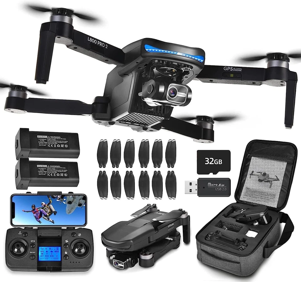 4k Drone with Camera 5G WIFI 50 Mins Flight Time w/ 2 Batteries Brushless Motor - Image 1 of 4