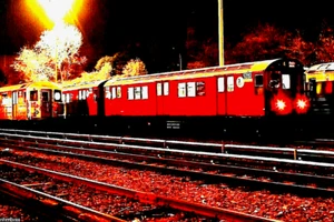 ORIGINAL KODACHROME SLIDE R-33 #9280/81 CONCOURSE YARD AT NIGHT APRIL 18, 2002 - Picture 1 of 1