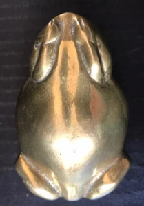 Estatuilla de rana de latón vintage pisapapeles estilizada mediados de siglo moderna abstracta 3" - Imagen 1 de 5