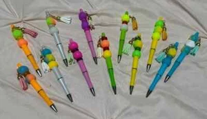 Penne con perline personalizzate ~ Glow in the Dark (giallo) nuove e imballate!! - Foto 1 di 3