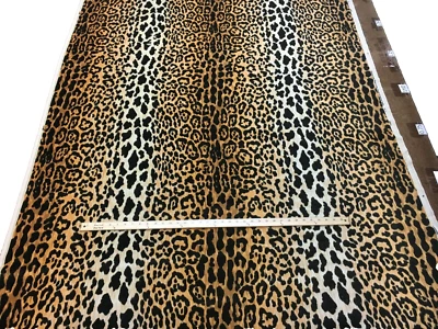 BALLARD DESIGNS SERENGETI CAMEL LEOPARD VELVET FABRIC BY THE (0.5)1/2 YARD 54"W
