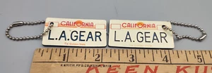 Vintage LA Gear California License Plate Key Chain Retro Shoe Tag 90s Lot of 2 - Picture 1 of 2
