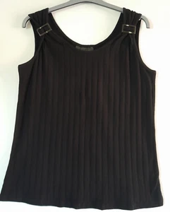 Chaleco de Verano Bonprix Negro Acanalado Top Talla 14-16 Detalle de Hebilla NUEVO - Imagen 1 de 4