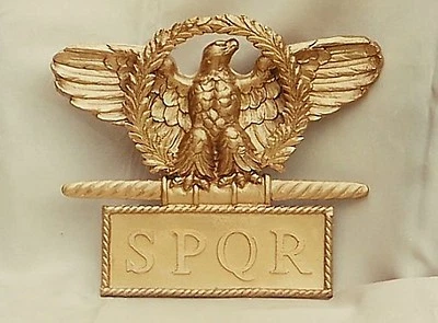 Римская униформа с золотой отделкой орел SPQR стандартный верх холодного литья aquila aquilifer - Изображение 1 из 4