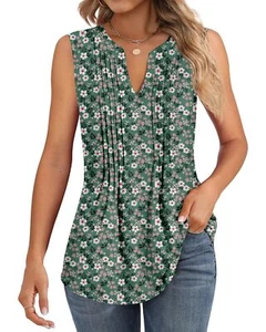 Locoowai Women's Tank Tops Sleeveless V Neck T-Shirts Summer Size Large - Picture 1 of 7