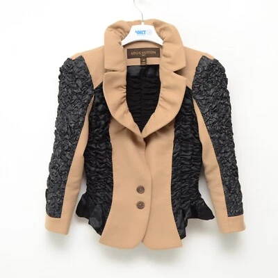 Chaqueta Blazer Louis Vuitton Beige Lana Negra Reunida Talla 38,~US 6,~S Foto 1 de 4