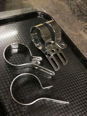 Harley 4pk Universal Moto P Abrazaderas Soportes Escape 2.5" Tubos Silenciador Largo Foto 1 de 3