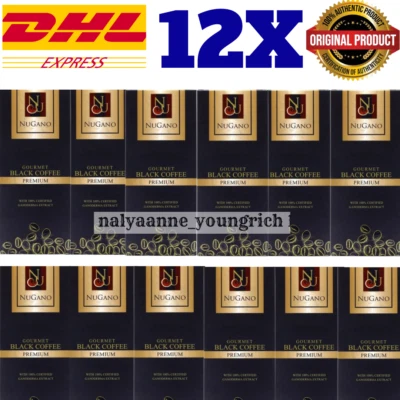 Premium 12X Nugano Black Coffee Organic Ganoderma Lucidum Reishi Dark Roast - Image 1 of 4