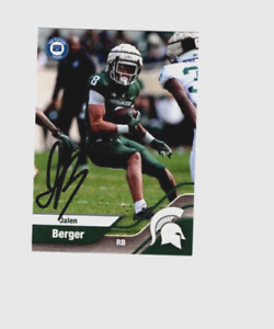 Jalen Berger Michigan State Spartans football signed autograph card MSU c
